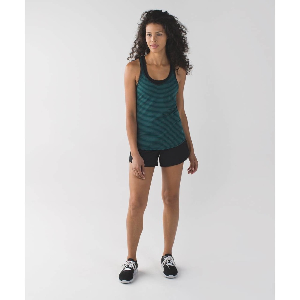 Lululemon What The Sport Singlet II Stripe Forage Teal Dark Fuel Tank Top 6